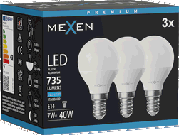 Mexen Nova 3x Ampoule LED E14, G45, 7W, Froid - 6500K, 735 lm - L101-E14-0765-01x03