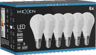 Mexen Nova 6x Ampoule LED E14, G45, 8W, Neutre - 4000K, 840 lm - L101-E14-0840-01x06