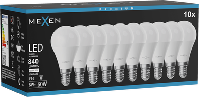 Mexen Nova 10x ampoule LED E14, G45, 8W, Neutre - 4000K, 840 lm - L101-E14-0840-01x10