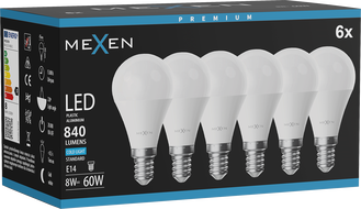Mexen Nova 6x Ampoule LED E14, G45, 8W, Froid - 6500K, 840 lm - L101-E14-0865-01x06