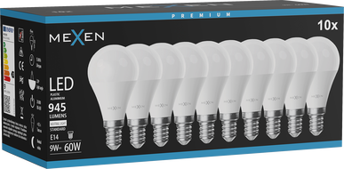 Mexen Nova 10x Ampoule LED E14, G45, 9W, Neutre - 4000K, 945 lm - L101-E14-0940-01x10