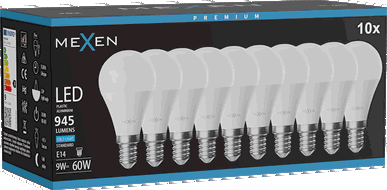 Mexen Nova 10x Ampoule LED E14, G45, 9W, Froid - 6500K, 945 lm - L101-E14-0965-01x10