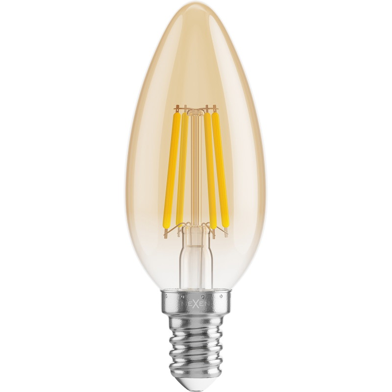 Mexen Vintis 10x Ampoule filament LED E14, C35, 6W, Chaude - 2200K, 600 lm, ambre - L154-E14-0622-50x10
