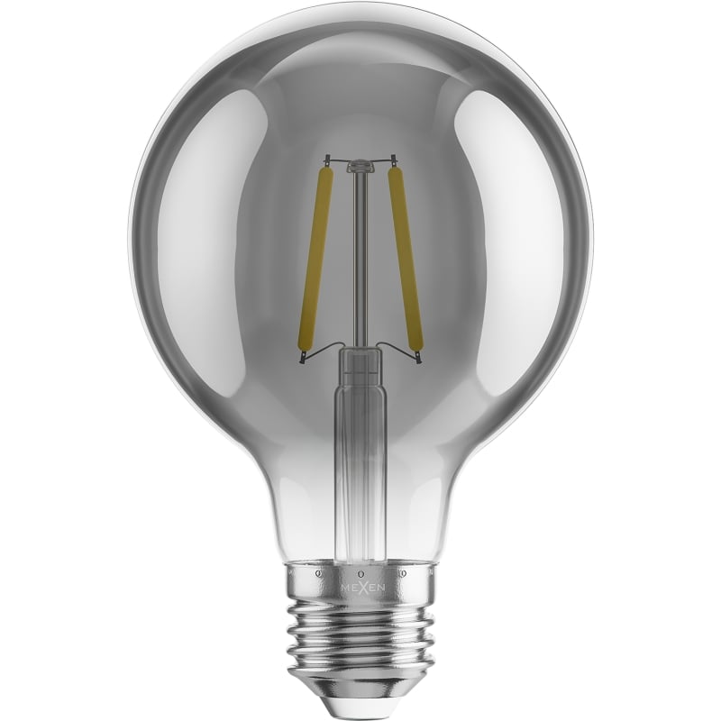 Mexen Vintis 3x Ampoule filament LED E27, G80, 2W, Chaude - 2200K, 150 lm, fumée - L155-E27-0222-70x03