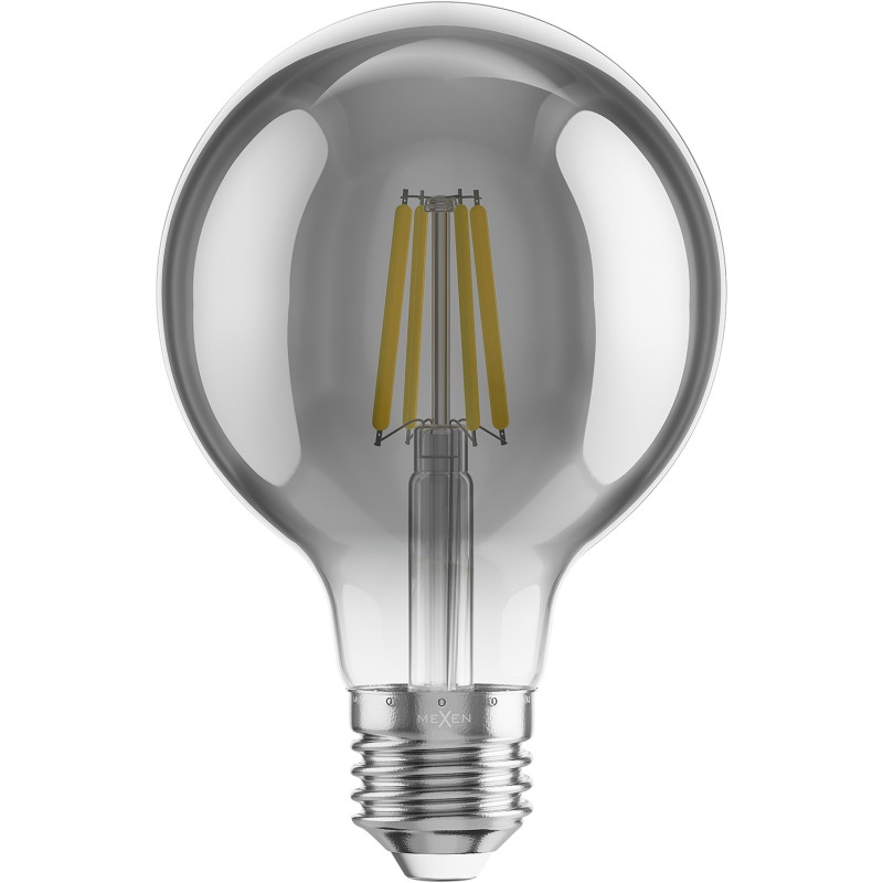 Mexen Vintis 3x ampoule à filament LED E27, G80, 6W, Chaude - 2200K, 450 lm, fumée - L155-E27-0622-70x03