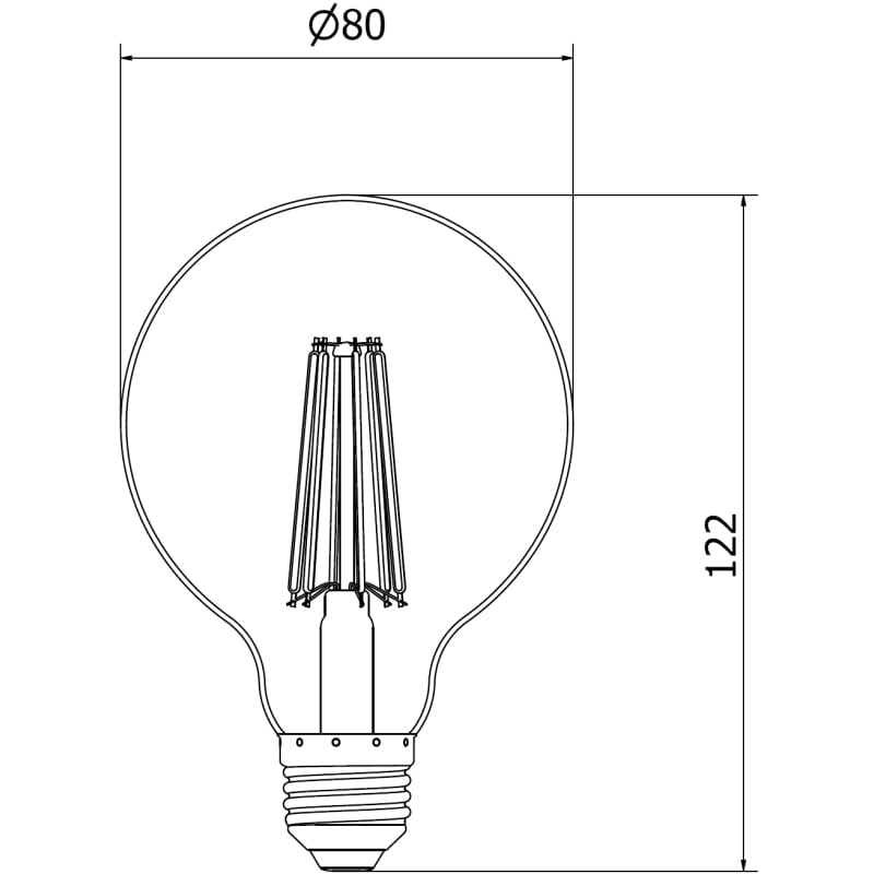 Mexen Vintis 3x Ampoule filament LED E27, G80, 10W, Neutre - 4000K, 1320 lm, clair - L155-E27-1040-00x03