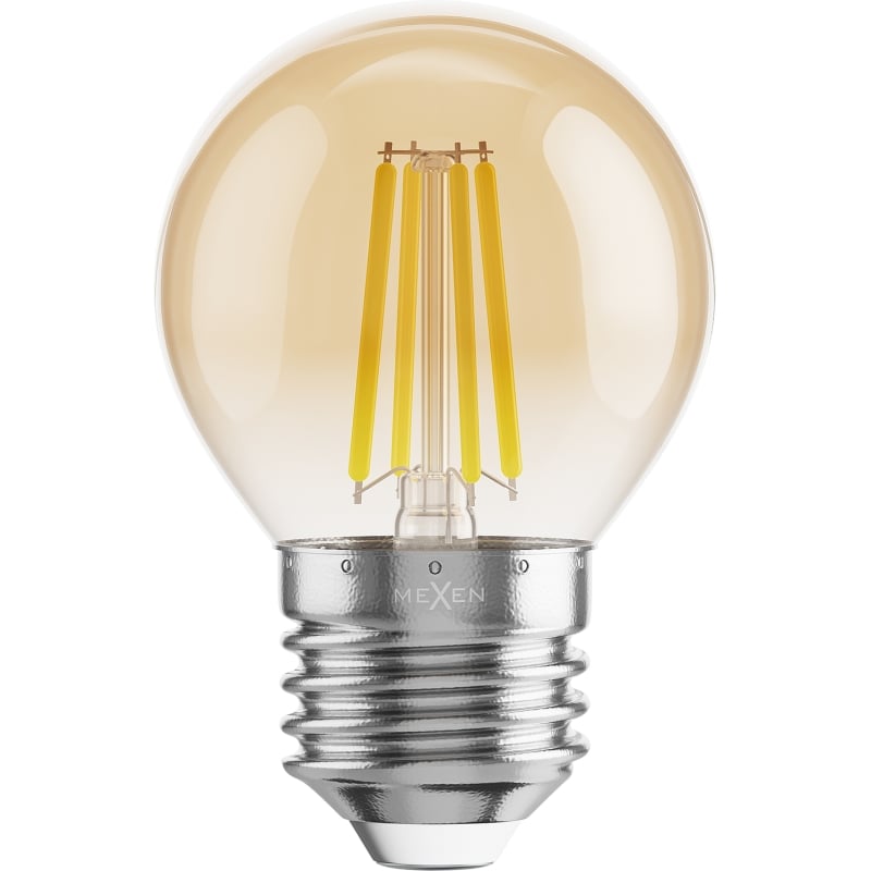 Mexen Vintis 3x Ampoule filament LED E27, G45, 4W, Chaude - 2200K, 400 lm, ambre - L156-E27-0422-50x03