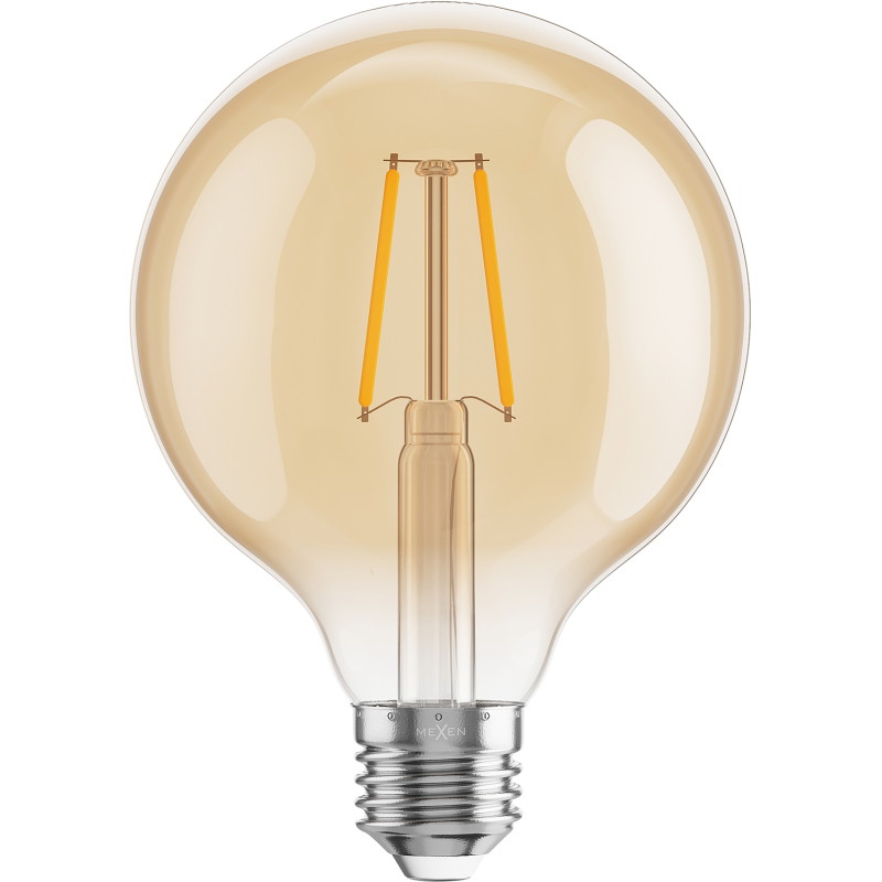 Mexen Vintis 3x Ampoule filament LED E27, G95, 2W, Chaude - 2200K, 180 lm, ambrée - L157-E27-0222-50x03