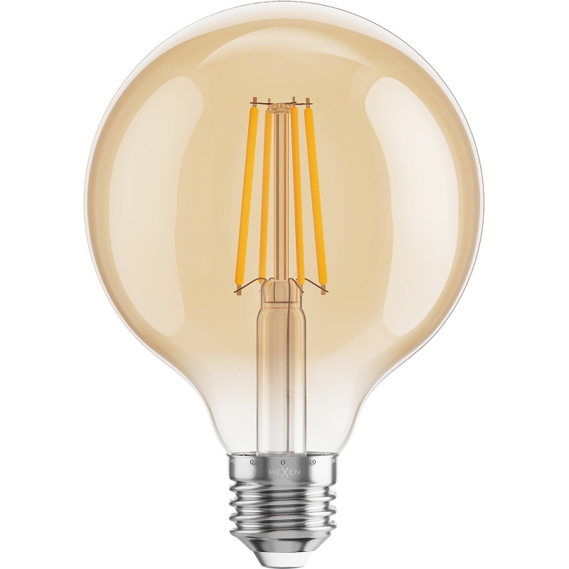 Mexen Vintis 3x Ampoule filament LED E27, G95, 8W, Chaude - 2200K, 750 lm, ambre - L157-E27-0822-50x03