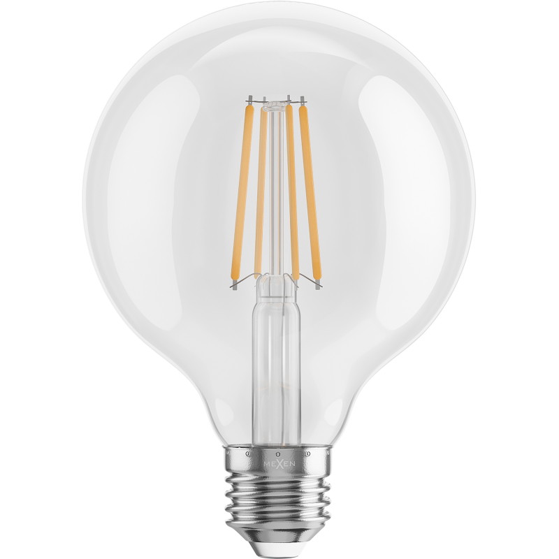 Mexen Vintis 3x Ampoule filament LED E27, G95, 8W, Chaud - 2700K, 1055 lm, transparent - L157-E27-0827-00x03