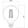 Mexen Vintis 3x Ampoule filament LED E27, G95, 10W, Chaude - 2700K, 1320 lm, transparente - L157-E27-1027-00x03