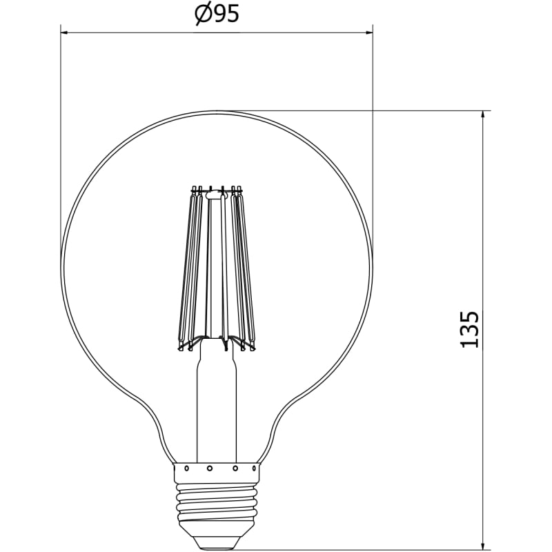 Mexen Vintis 3x Ampoule filament LED E27, G95, 10W, Neutre - 4000K, 1320 lm, claire - L157-E27-1040-00x03