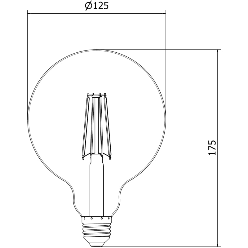 Mexen Vintis 3x Ampoule filament LED E27, G125, 8W, Neutre - 4000K, 1055 lm, clair - L158-E27-0840-00x03