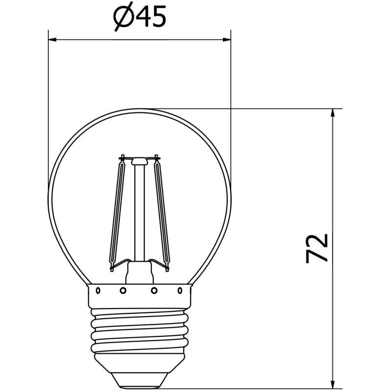 Mexen Vintis 10x Ampoule filament LED E27, G45, 2W, Chaude - 2700K, 240 lm, claire - L156-E27-0227-00x10