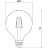 Mexen Vintis 6x Ampoule filament LED E27, G95, 2W, Chaude - 2200K, 180 lm, ambre - L157-E27-0222-50x06