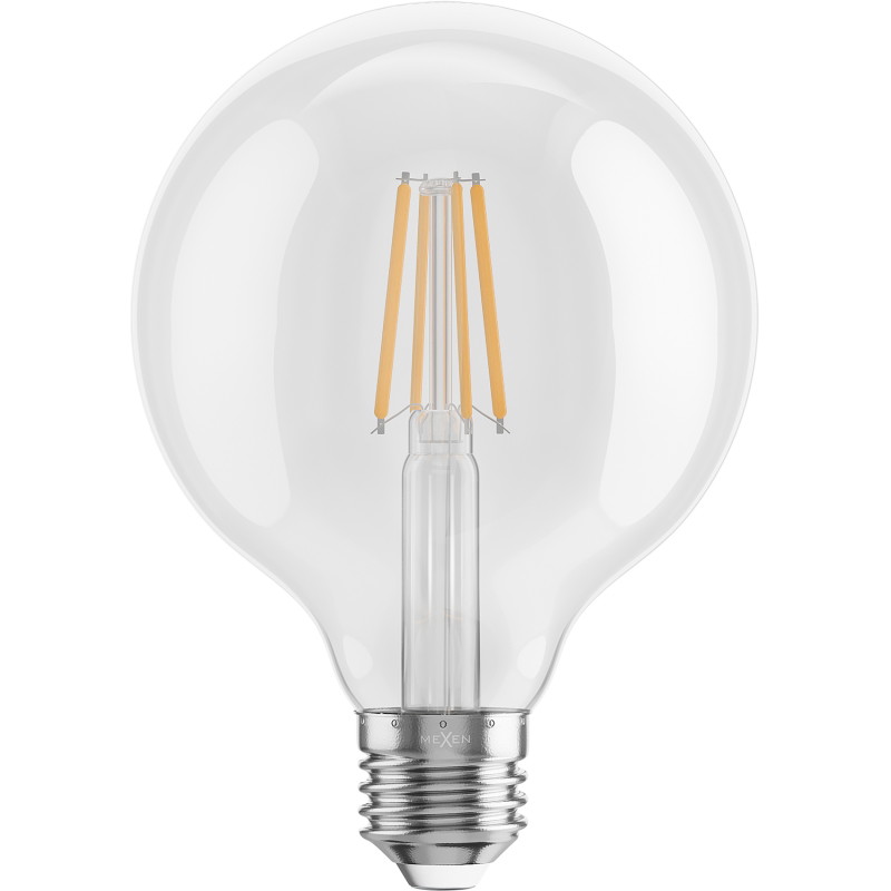 Mexen Vintis 10x Ampoule à filament LED E27, G95, 6W, Chaude - 2700K, 720 lm, claire - L157-E27-0627-00x10