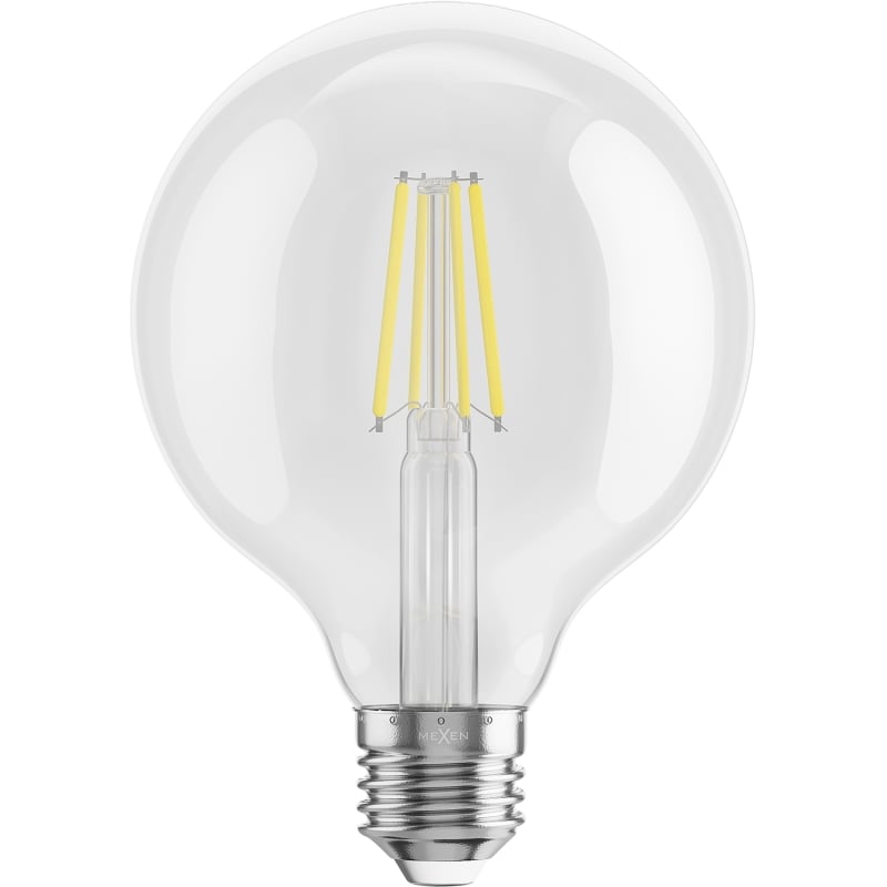 Mexen Vintis 6x Ampoule filament LED E27, G95, 6W, Neutre - 4000K, 720 lm, clair - L157-E27-0640-00x06