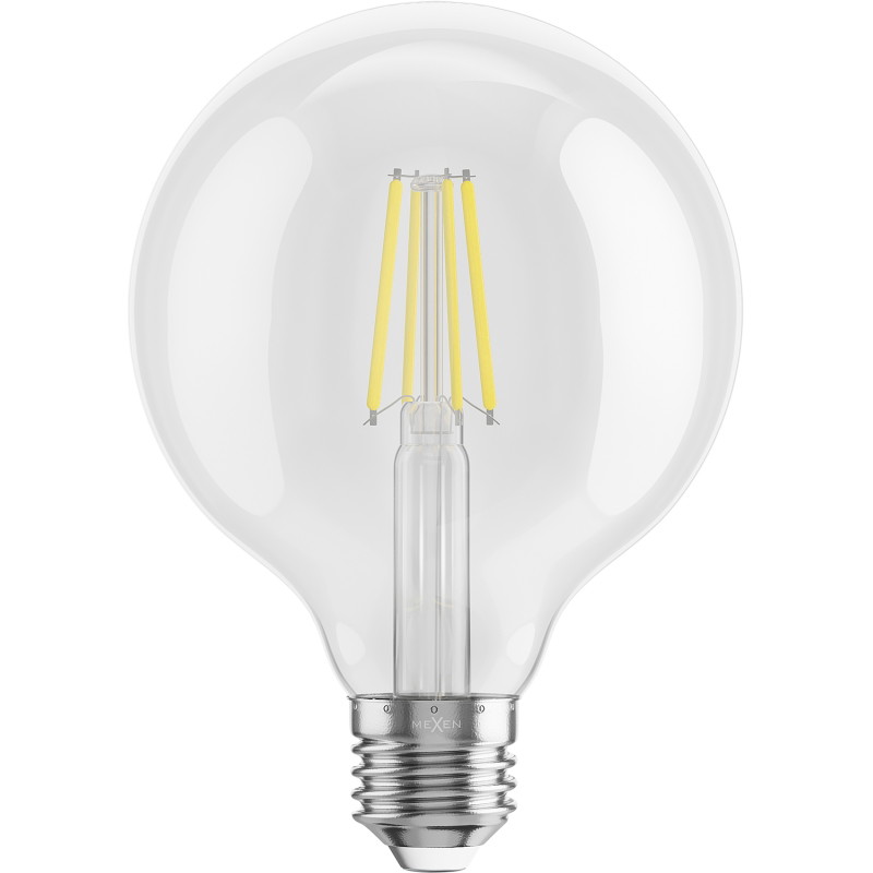 Mexen Vintis 10x Ampoule filament LED E27, G95, 6W, Neutre - 4000K, 720 lm, clair - L157-E27-0640-00x10
