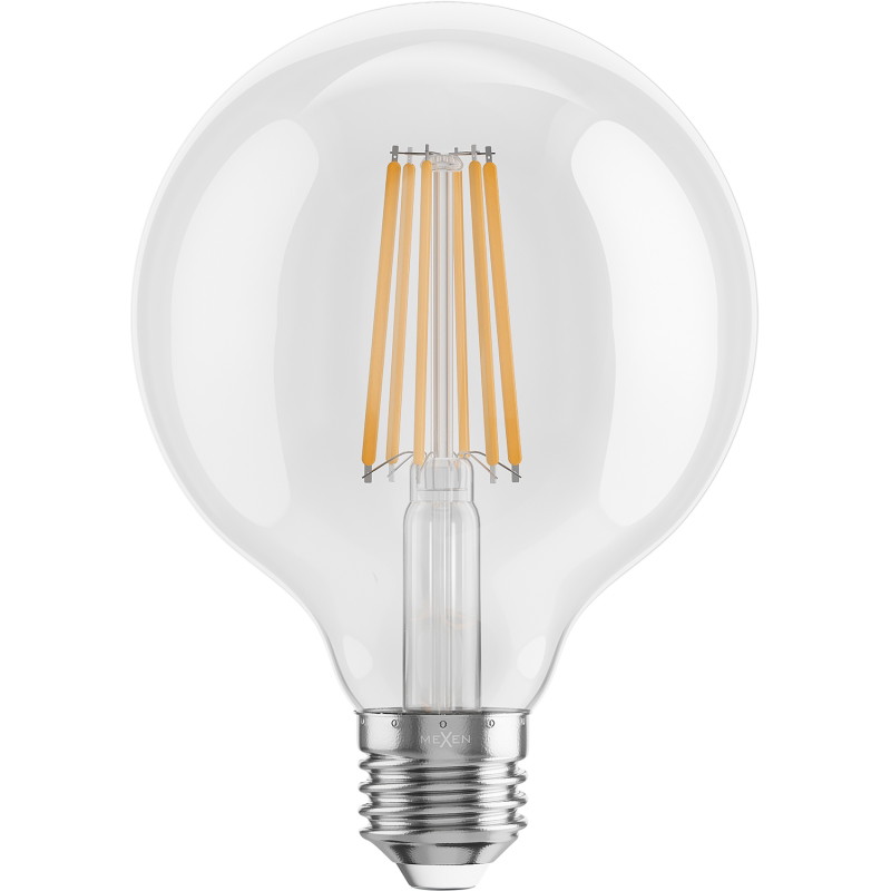 Mexen Vintis 10x Ampoule filament LED E27, G95, 10W, Chaude - 2700K, 1320 lm, claire - L157-E27-1027-00x10