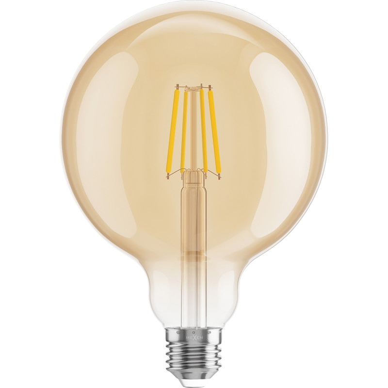 Mexen Vintis 10x Ampoule à filament LED E27, G125, 4W, Chaude - 2200K, 400 lm, ambre - L158-E27-0422-50x10