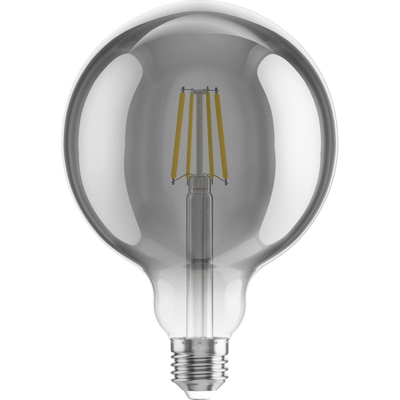 Mexen Vintis 6x Ampoule filament LED E27, G125, 6W, Chaude - 2700K, 510 lm, fumée - L158-E27-0627-70x06