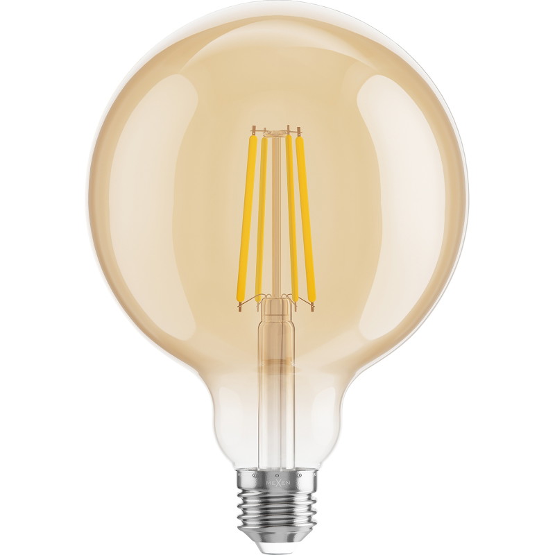Mexen Vintis 6x Ampoule filament LED E27, G125, 8W, Chaude - 2700K, 750 lm, ambre - L158-E27-0827-50x06