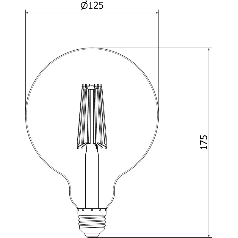 Mexen Vintis 6x Ampoule LED filament E27, G125, 10W, Neutre - 4000K, 1320 lm, clair - L158-E27-1040-00x06