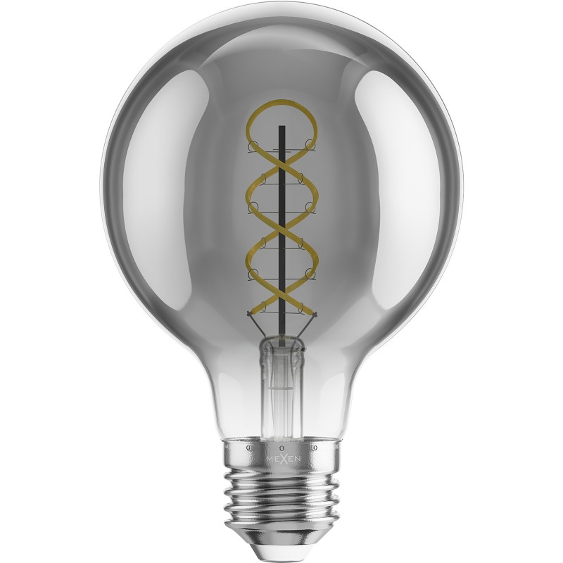 Mexen Vintis 3x Ampoule filament spirale LED E27, G80, 4W, Chaude - 2700K, 220 lm, fumée - L165-E27-0427-70x03