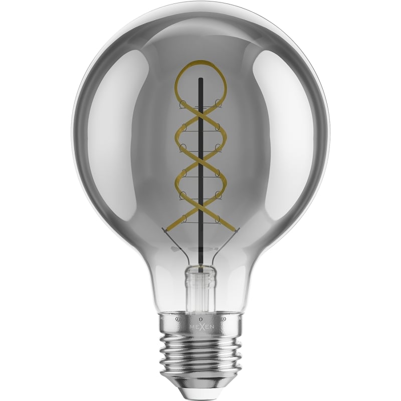 Mexen Vintis 3x Ampoule filament spirale LED E27, G80, 8W, Chaude - 2700K, 510 lm, fumée - L165-E27-0827-70x03