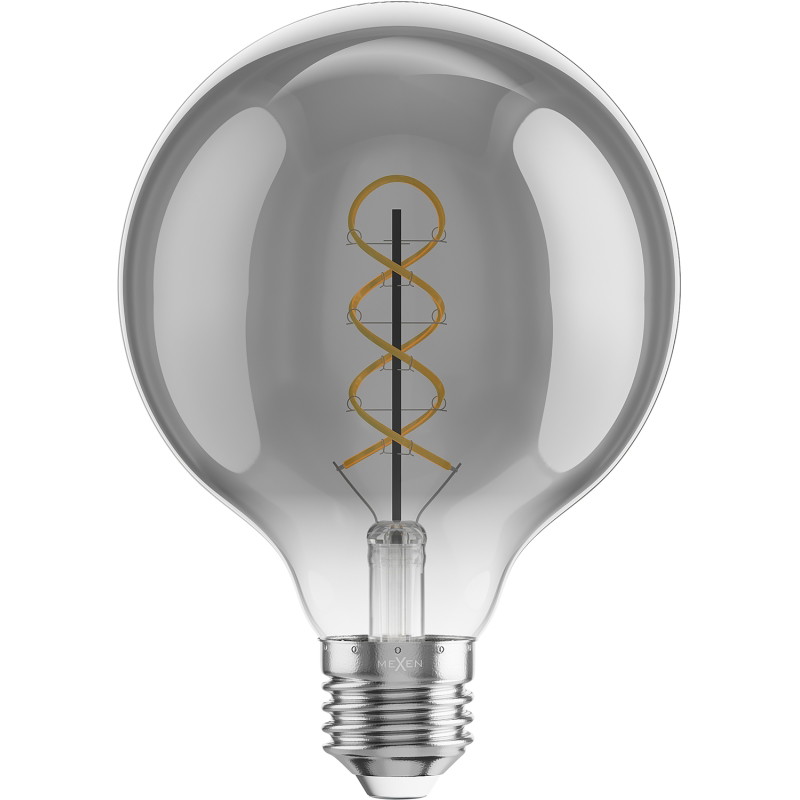 Mexen Vintis 3x ampoule filament spirale LED E27, G95, 6W, Chaude - 2200K, 350 lm, fumée - L167-E27-0622-70x03