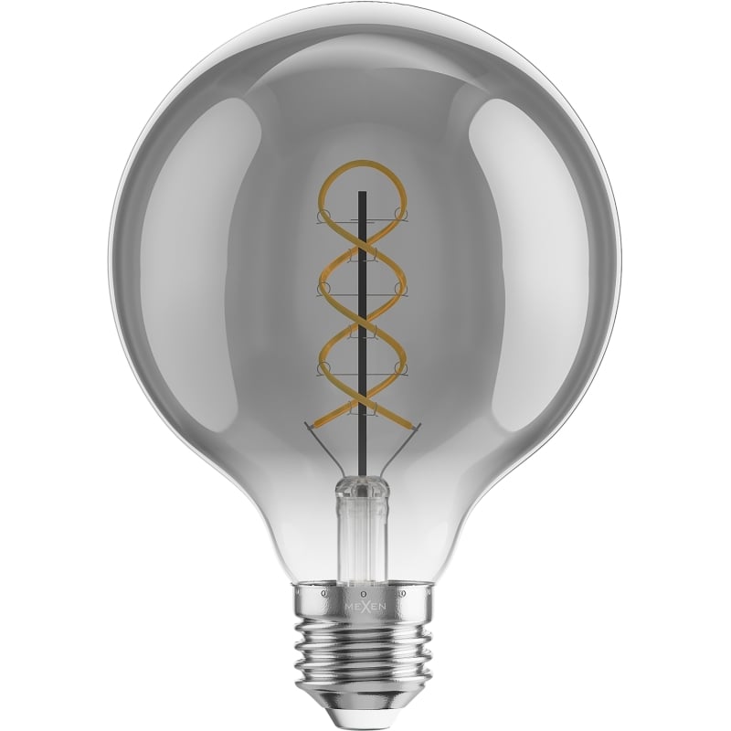 Mexen Vintis 3x Ampoule filament spirale LED E27, G95, 8W, Chaude - 2200K, 450 lm, fumée - L167-E27-0822-70x03