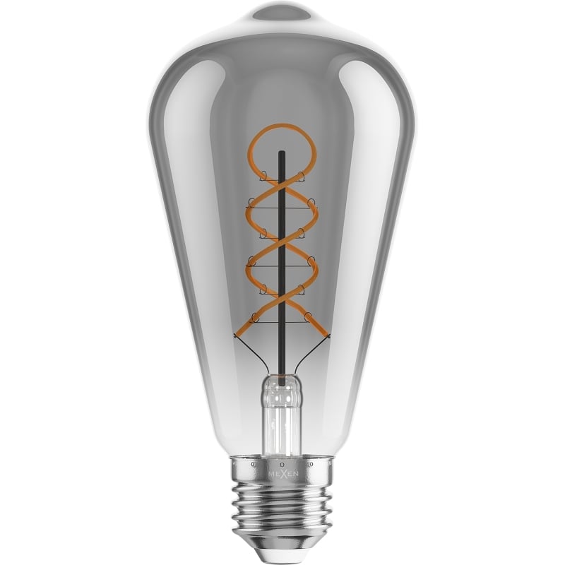 Mexen Vintis 6x Ampoule filament spirale LED E27, ST64, 6W, Chaude - 2700K, 510 lm, fumé - L162-E27-0627-70x06