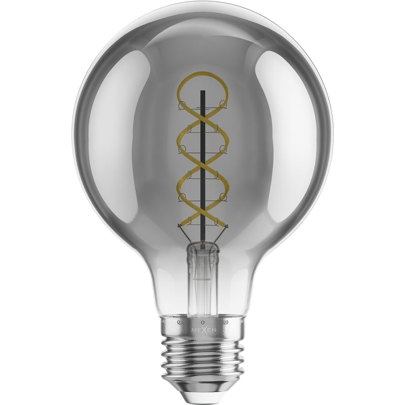 Mexen Vintis 6x Ampoule filament spirale LED E27, G80, 4W, Chaud - 2200K, 220 lm, fumée - L165-E27-0422-70x06