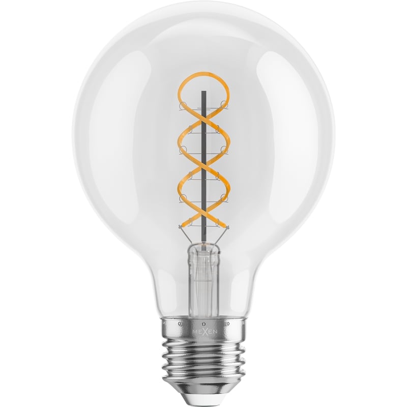 Mexen Vintis 10x Ampoule à filament spirale LED E27, G80, 6W, Chaude - 2700K, 630 lm, clair - L165-E27-0627-00x10