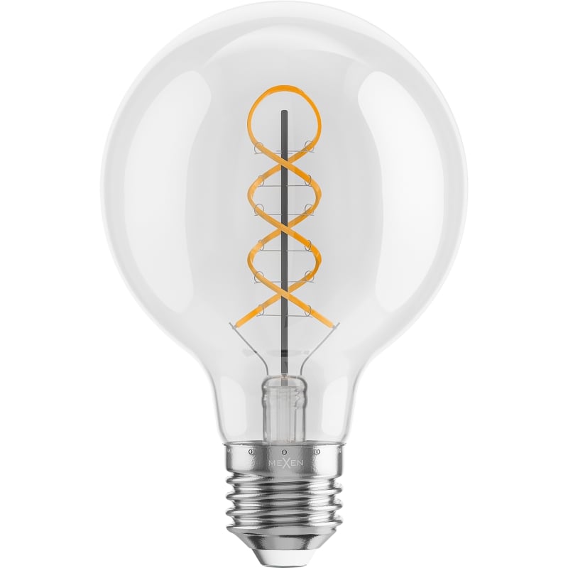 Mexen Vintis 6x ampoule filament spirale LED E27, G80, 8W, Chaude - 2700K, 750 lm, transparent - L165-E27-0827-00x06