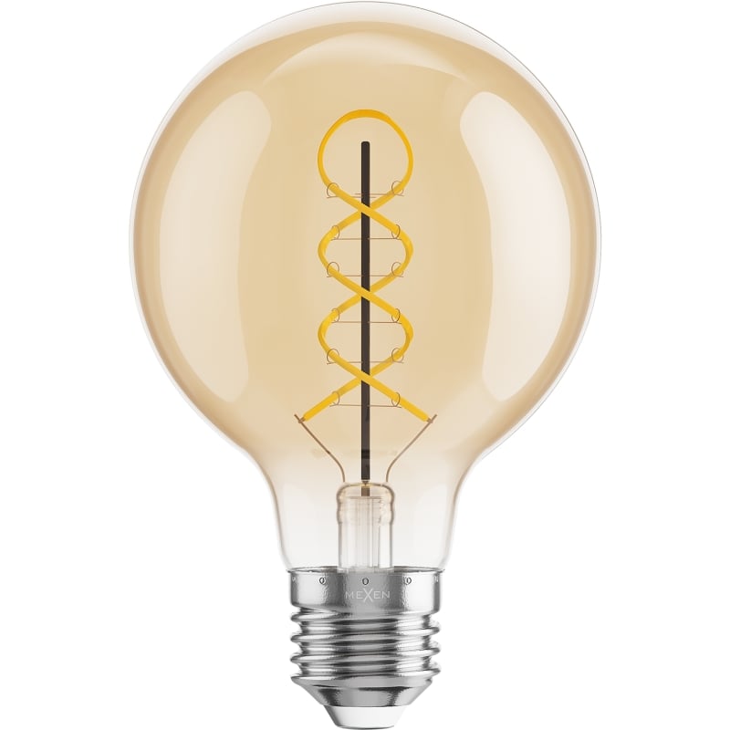 Mexen Vintis 6x Ampoule à filament spirale LED E27, G80, 8W, Chaud - 2700K, 650 lm, ambre - L165-E27-0827-50x06