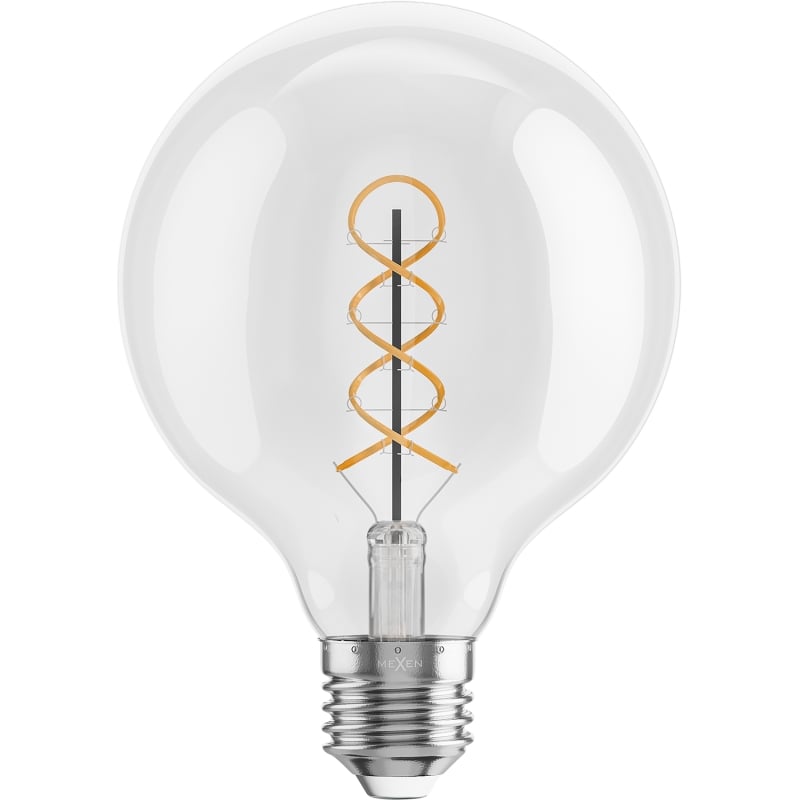 Mexen Vintis 6x ampoule à filament spirale LED E27, G95, 6W, Chaude - 2700K, 630 lm, clair - L167-E27-0627-00x06