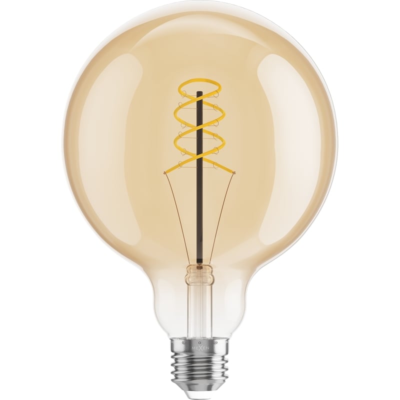 Mexen Vintis 10x Ampoule filament spirale LED E27, G125, 8W, Chaude - 2200K, 600 lm, ambre - L168-E27-0822-50x10