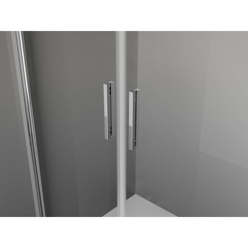 Mexen Exo-3S Cabine de douche à 3 parois battante 90 x 75 cm, transparent, chromé - 814-090-075-01-00-3S