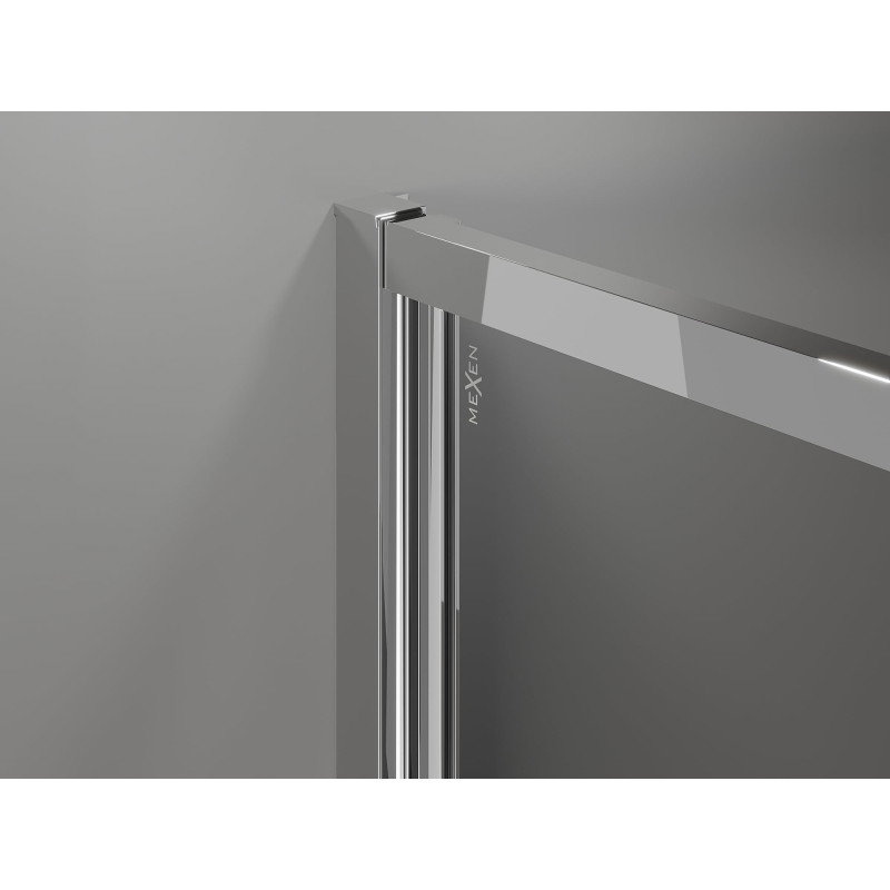 Mexen Exo-B Duo 3S cabine de douche 3 parois battante 90 x 100 cm, transparent, chromé - 814-090-100-01-00-3S
