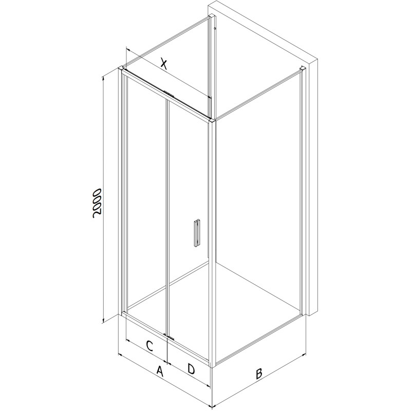 Mexen Exo-F 3S cabine de douche 3 parois pliante 95 x 85 cm, transparent, chromé - 816-095-085-01-00-3S