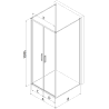 Mexen Exo-B Duo 3S cabine de douche 3 parois pivotante 110 x 75 cm, transparent, or - 814-110-075-50-00-3S