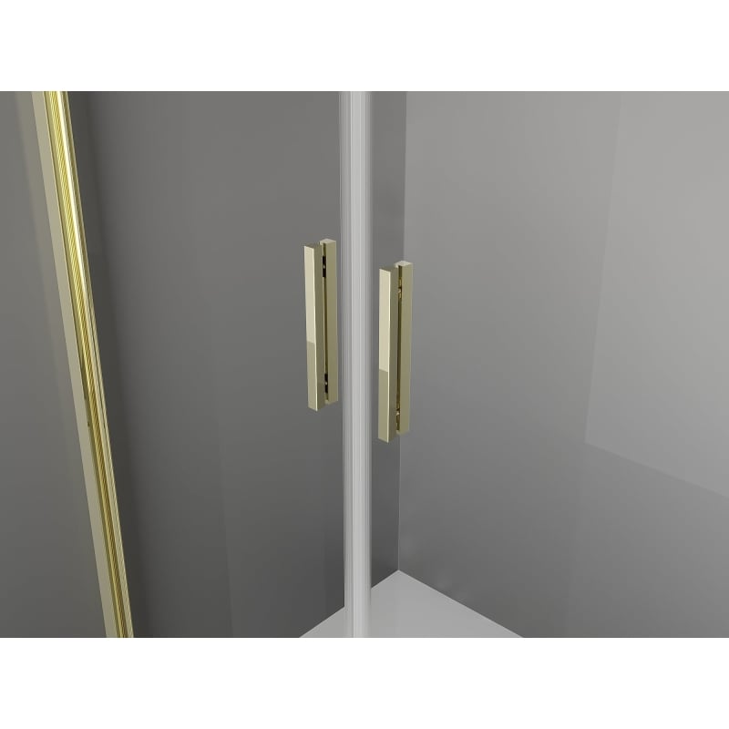 Mexen Exo-B Duo 3S cabine de douche 3 parois pivotante 110 x 75 cm, transparent, or - 814-110-075-50-00-3S