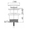 Mexen bouchon universel click-clack, Graphite- 79930-66