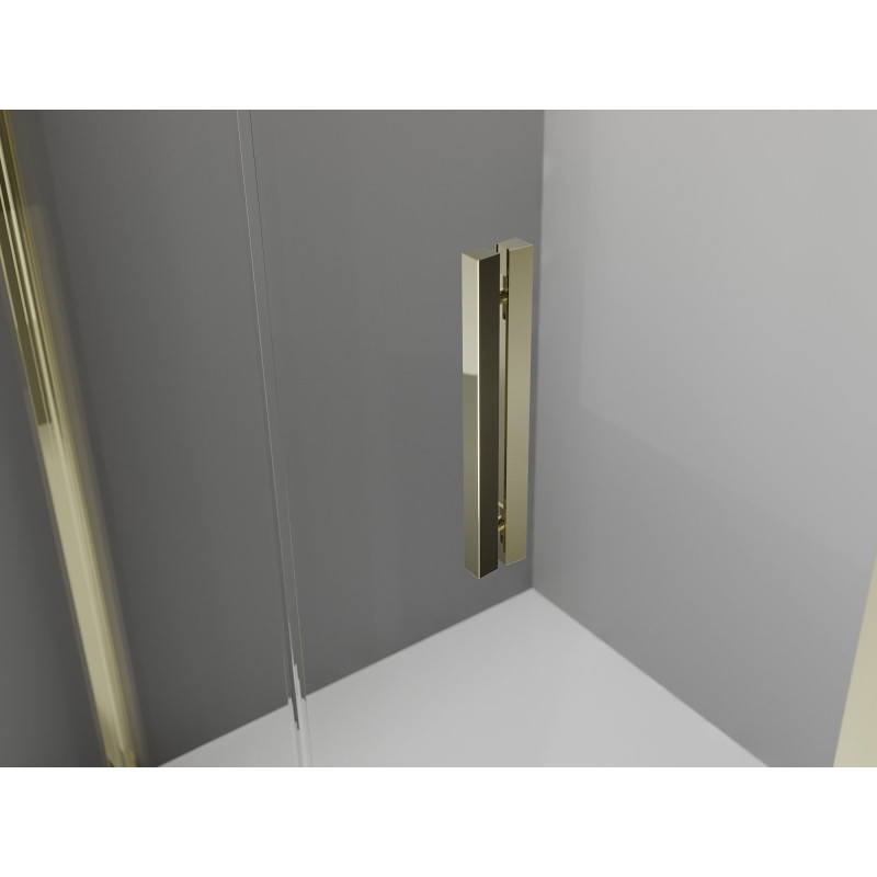 Mexen Exo-F 3S cabine de douche pliable à 3 parois 80 x 80 cm, transparente, dorée - 816-080-080-50-00-3S
