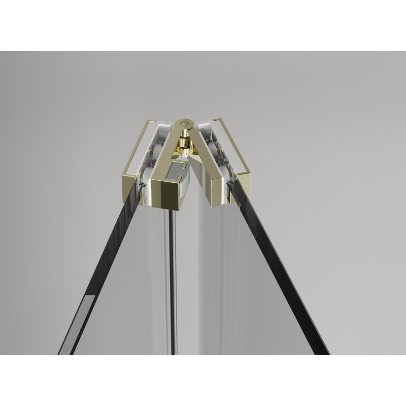 Mexen Exo-F 3S cabine de douche 3 parois pliante 95 x 90 cm, transparent, or - 816-095-090-50-00-3S