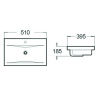 Mexen Emma lavabo encastré dans le plan de travail 51 x 39 cm, blanc - 25055100