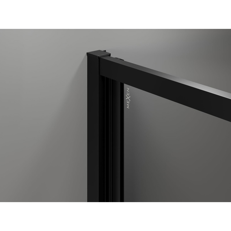 Mexen Exo-F 3S cabine de douche 3 murs rabattable 95 x 120 cm, transparent, noir - 816-095-120-70-00-3S