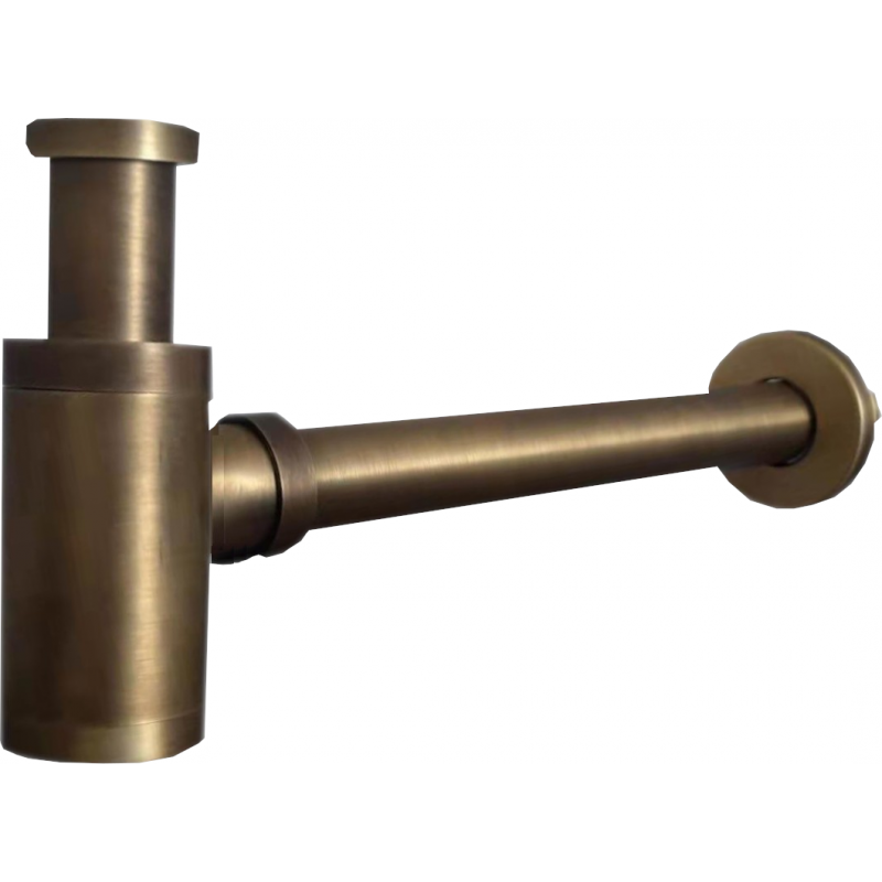 Mexen demi-siphon rond pour lavabo, Bronze antique - 79950-30