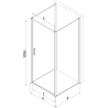 Mexen Exo-B 3S cabine de douche à 3 parois battante 75 x 70 cm, transparente, or - 817-075-070-50-00-3S